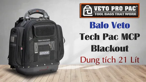 VETO Tech Pac MCP Blackout 21 Lít - Ba Lô Đen Gồm 2 Ngăn Tool và Meter
