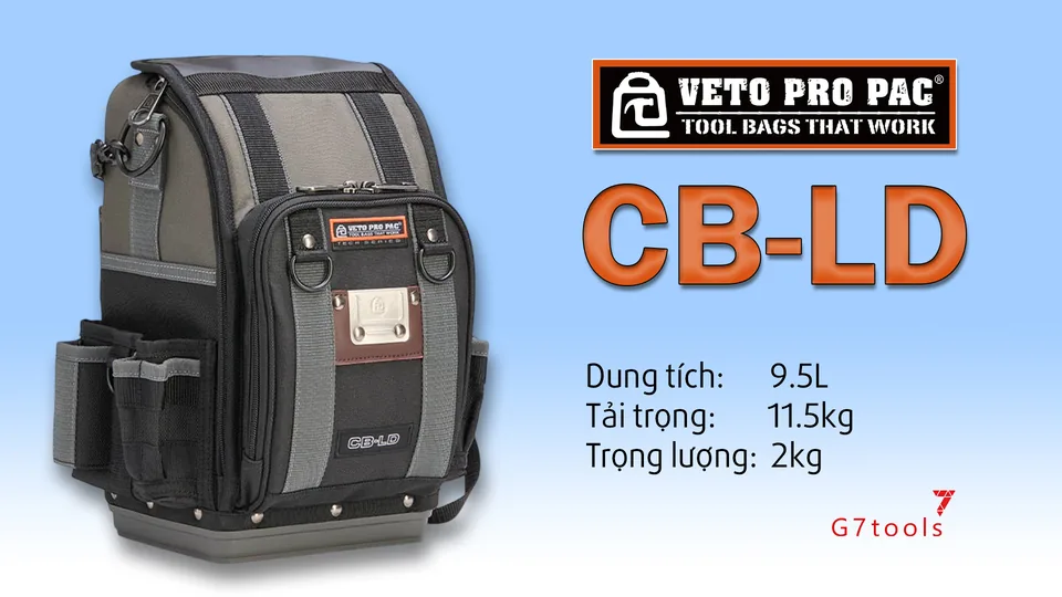 Túi Dụng Cụ Kỹ Thuật Veto Pro Pac CB-LD – Tool Bag Compact, 44 Ngăn