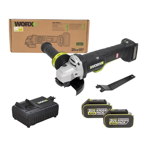 100mm Bộ máy mài góc dùng pin 20V Worx WU835 (Công tắc bóp)