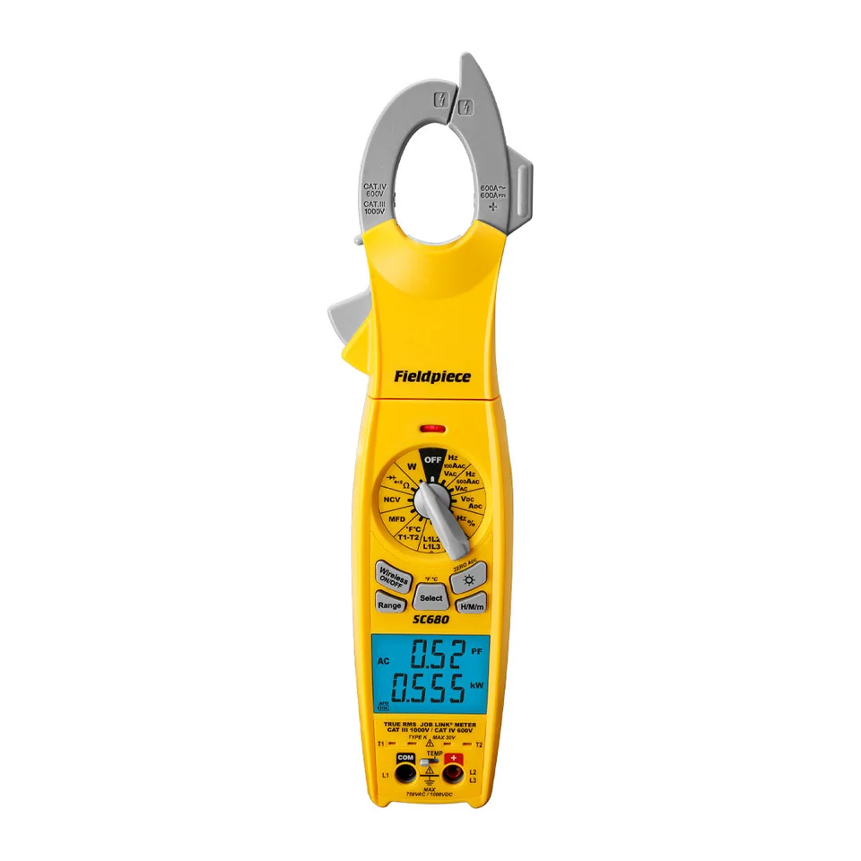 Ampe kìm True RMS đầu xoay Fieldpiece SC680 kết nối Job Link, 600A AC/DC