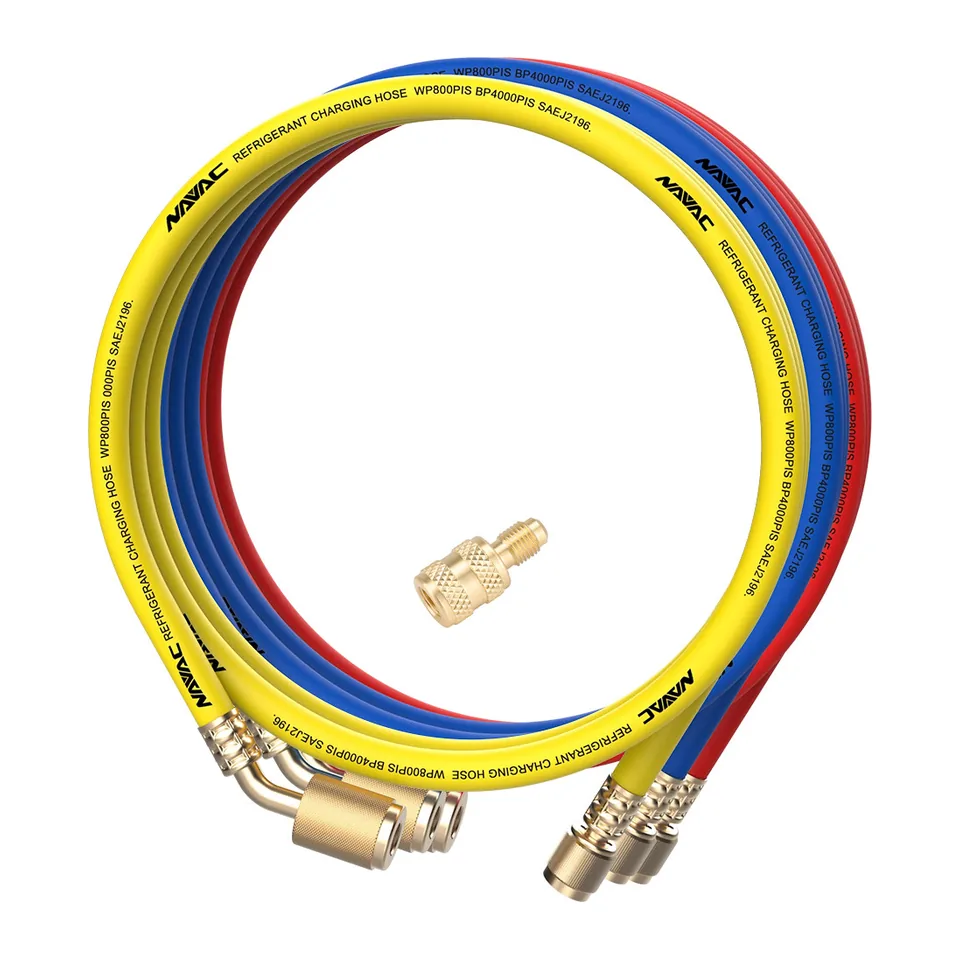 Bộ 3 dây nạp gas Low Loss NAVAC NH5SLL 1/4" dài 5ft, kèm đầu chuyển A2L F2010
