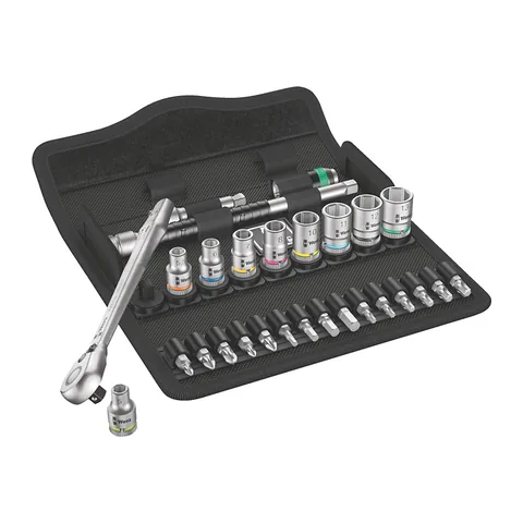 Bộ Khẩu Tuýp Wera Zyklop Metal 8100 SA 8, 1/4" - Gồm 28 Chi Tiết 004018 001