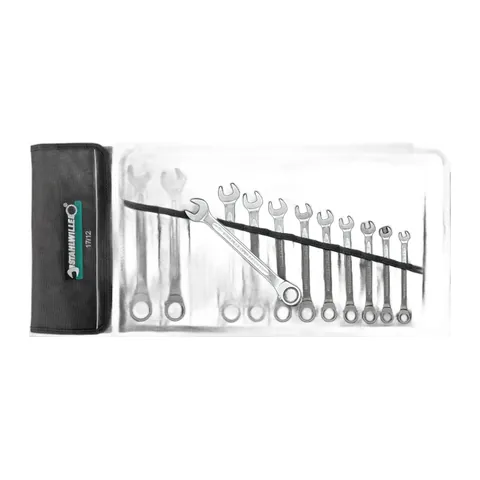 Bộ Cờ Tự Động Stahlwille 96411712 Gồm 12 Chiếc Đầu Cong 15° 72 Bánh Răng