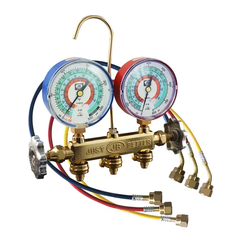 Bộ đồng hồ nạp gas 2 van thân đồng JB Industries 22733RF-18 PATRIOT cho R290, R600A kèm dây CLRF 18"