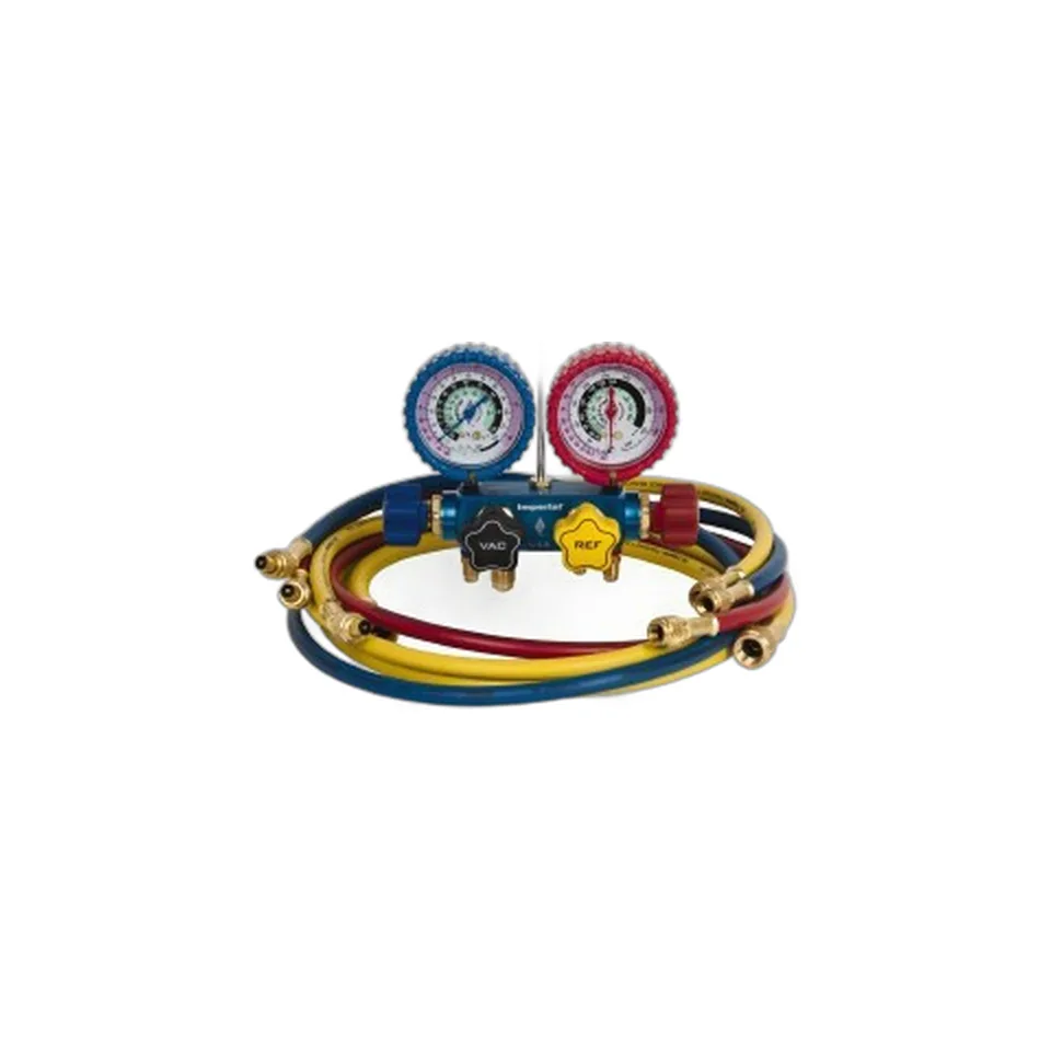 Bộ đồng hồ nạp gas 4 van Imperial Tools 600 Series 646-C kèm dây van bi ít thất thoát gas