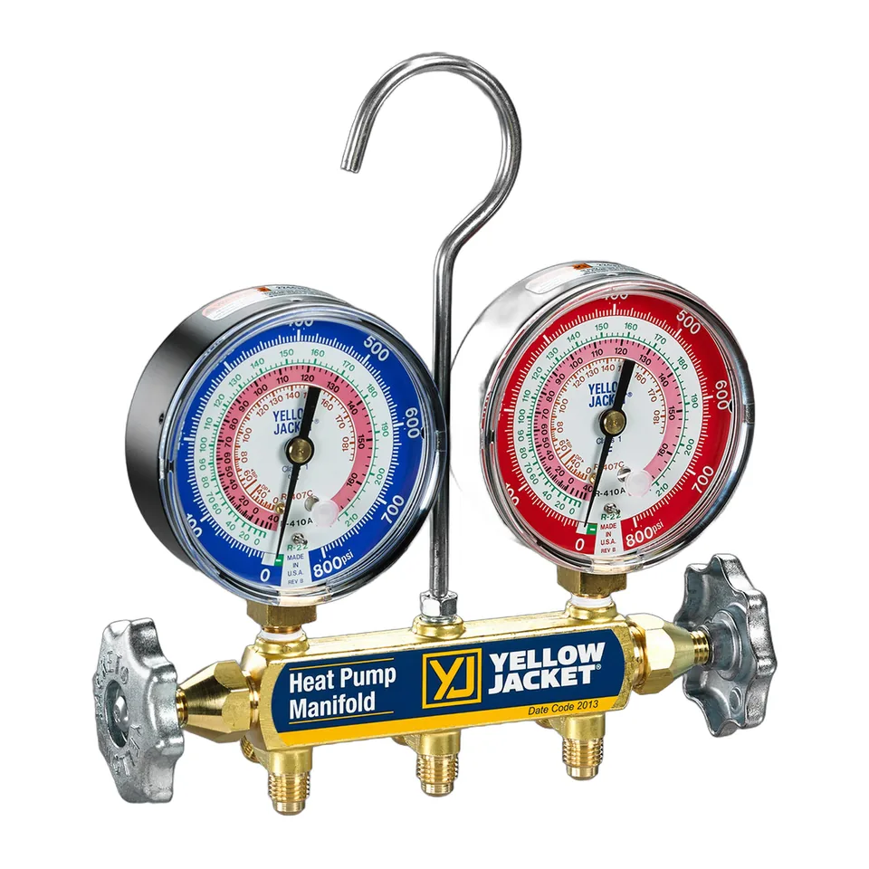 Bộ đồng hồ nạp gas bơm nhiệt 3 van Yellow Jacket 42041 cho R22, R407C, R410A (không kèm dây)