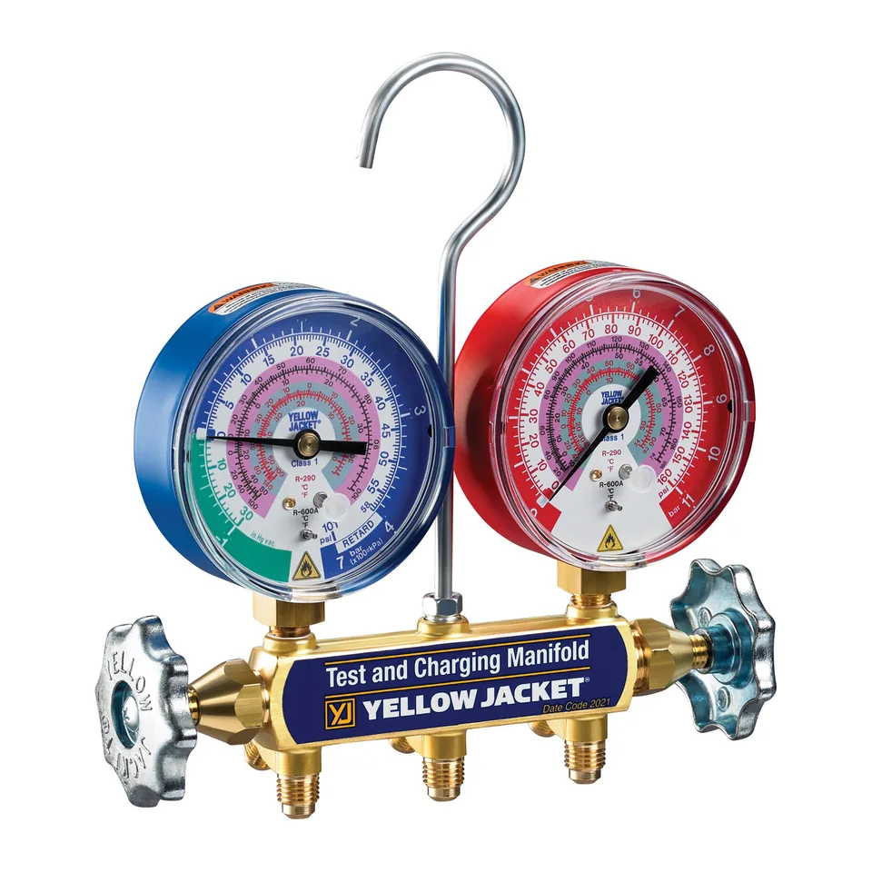 Bộ đồng hồ nạp gas cơ 2 van Yellow Jacket 41867 Series 41 mặt 3-1/8" cho R-290 và R-600A