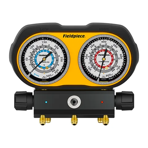 Bộ đồng hồ nạp gas cơ 3 cổng Fieldpiece GS334F cho R134A, R404A, R407C, R448A