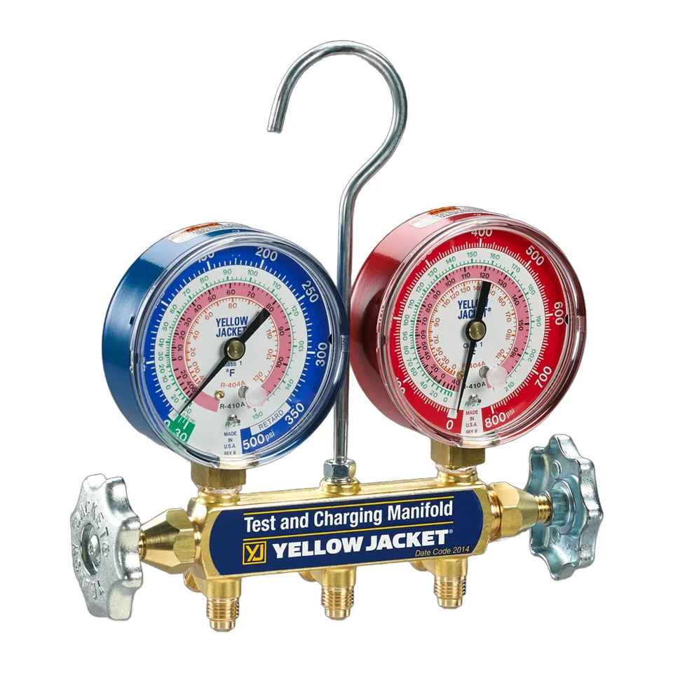 Bộ đồng hồ nạp gas cơ Yellow Jacket 42001 Series 41 cho R410A, R22, R404A (không kèm dây)