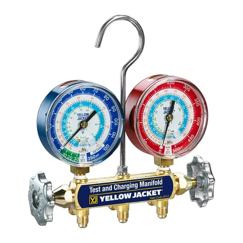 Bộ đồng hồ nạp gas cơ Yellow Jacket 42005 Series 41 cho R134a, R22, R404A (không kèm dây)