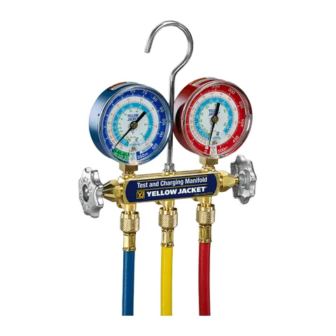 Bộ đồng hồ nạp gas cơ Yellow Jacket 42006 Series 41 cho R134a, R22, R404A kèm dây nạp RYB 60"