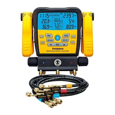 Bộ đồng hồ nạp gas điện tử 3 cổng Fieldpiece SM382V kèm dây nạp gas van bi HR3B
