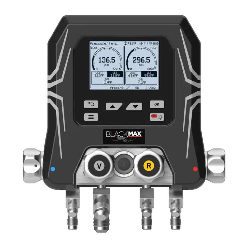 Bộ đồng hồ nạp gas điện tử không dây 4 van CPS BlackMax BMD200A kèm 2 đầu đo nhiệt kẹp ống có dây