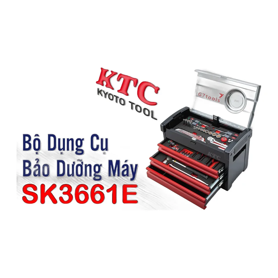 Bộ Dụng Cụ Sửa Chữa KTC SK3661E Gồm 66 Chi Tiết – Bộ Đồ Nghề 3/8" Kèm Tủ Kim Loại Nhật Bản