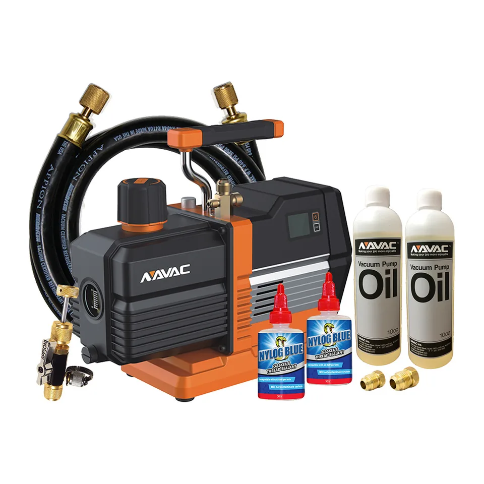 Bộ hút chân không nhanh NAVAC 6CFM, bơm DC inverter có đồng hồ micron tích hợp