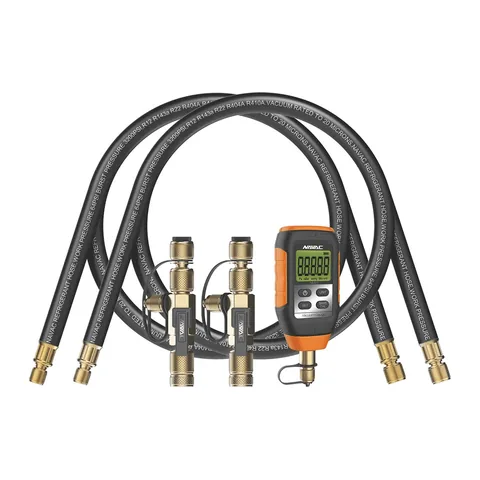 Bộ hút chân không nhanh NAVAC NEVK3 gồm dây hút, dụng cụ tháo ty van và đồng hồ đo chân không micron