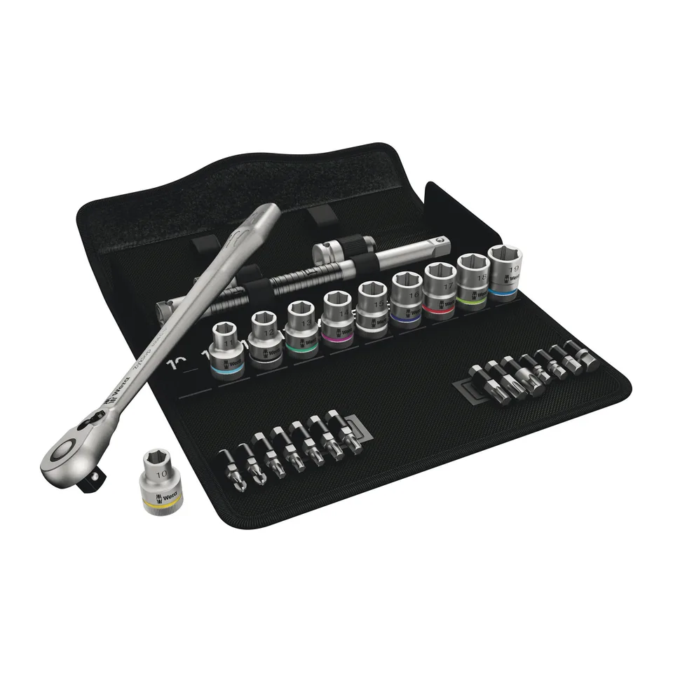 Bộ Khẩu Siết 1/2" Wera 8100 SC 8 Zyklop Metal 28 Chi Tiết- Mã 004078