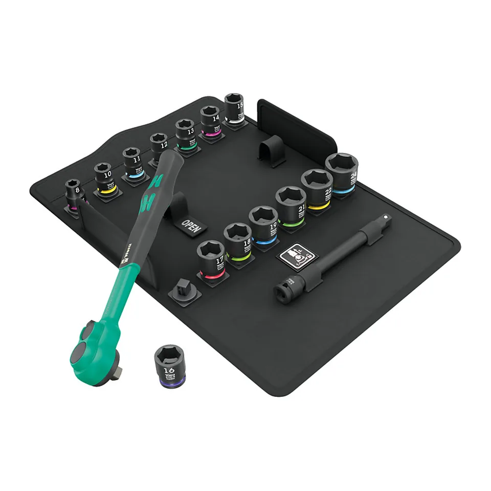 Bộ Khẩu Tuýp 3/8" Wera Zyklop Comfort Ratchet 8100 SB 12 Gồm 16 Chi Tiết 005530