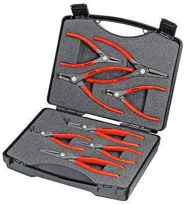 Bộ Kìm Phe Mũi Gài Knipex SRZ 00 21 25 Gồm 8 Chiếc Trong Hộp Nhựa