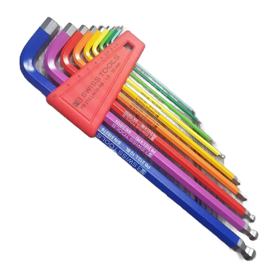 Bộ Lục Giác Màu PB Swiss Tools Rainbow 212.LH-10 RB Đầu Bi 9 Cây 1.5-10mm