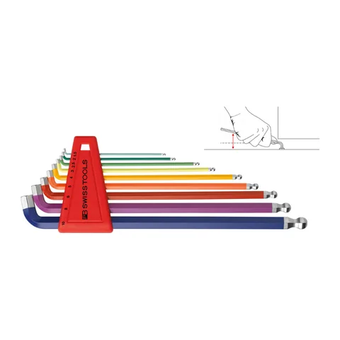 Bộ Lục Giác PB Rainbow 100° Đầu Bi 9 Cây 1.5-10mm