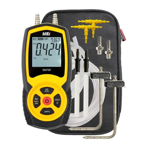 Bộ máy đo chênh áp độ phân giải cao UEi EM720SPKIT đo áp suất tĩnh, bù nhiệt độ