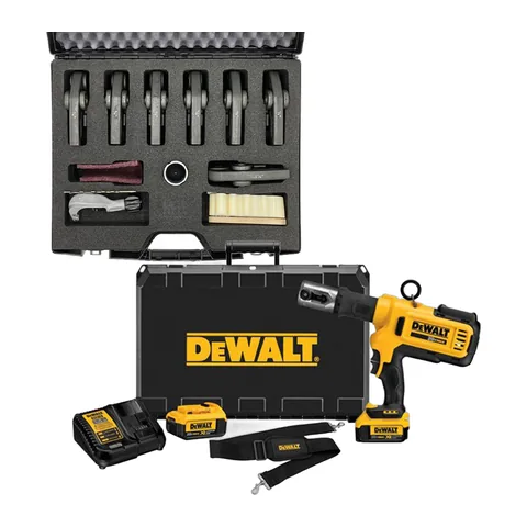 Bộ máy ép ống đồng chạy pin DeWalt 20V MAX DCE200 kèm bộ 7 ngàm ép Klauke 32kN (1/4" – 1-1/8")