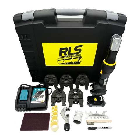 Bộ máy ép ống đồng lạnh Klauke 19kN kèm 5 ngàm RLS (3/8", 1/2", 5/8", 7/8", 1-1/8") và phụ kiện