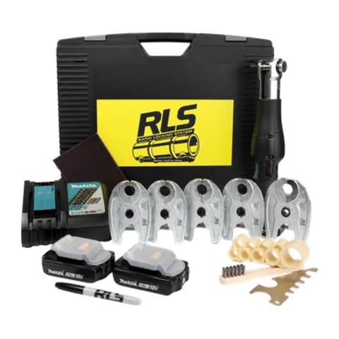 Bộ máy ép ống đồng lạnh Klauke RLS 15kN kèm 5 ngàm 3/8", 1/2", 5/8", 7/8", 1-1/8"