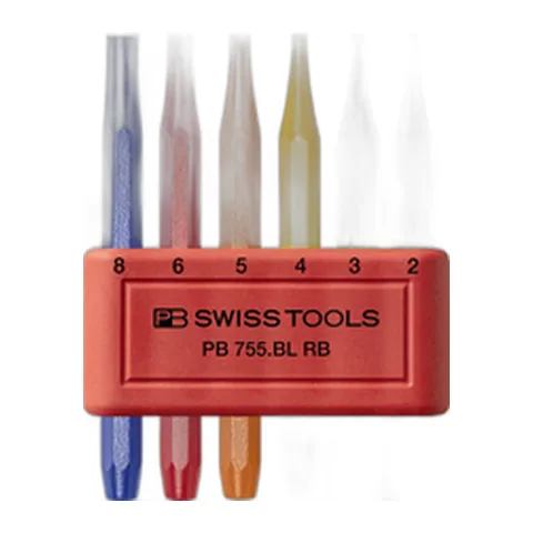 Bộ Pin Đóng PB Swiss Tools PB 755.BL RB – Chốt đột Rainbow (Pin Punch / Drift Punch)