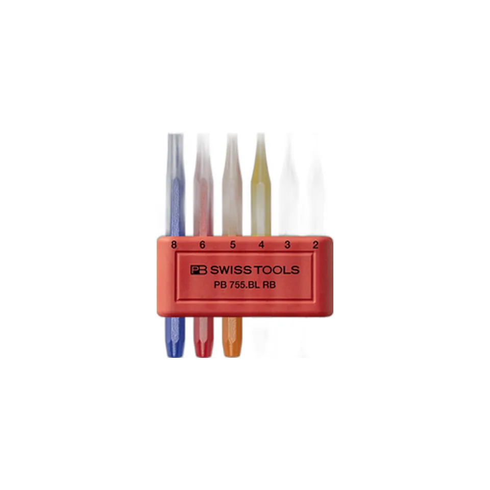 Bộ Pin Đóng PB Swiss Tools PB 755.BL RB – Chốt đột Rainbow (Pin Punch / Drift Punch)