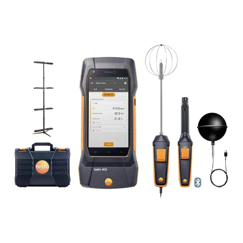 Bộ testo 400 - đo lường IAQ và mức độ thoải mái với giá đỡ