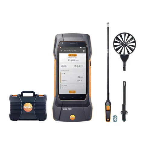 Bộ testo 400 Đo lưu lượng không khí với đầu dò cánh quạt 16 mm