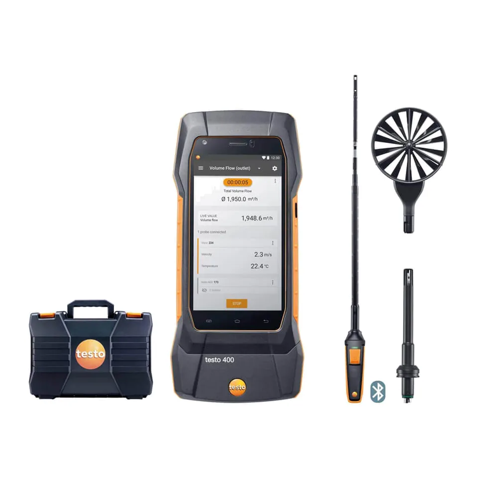 Bộ testo 400 - Đo lưu lượng không khí với đầu dò dạng sợi nhiệt