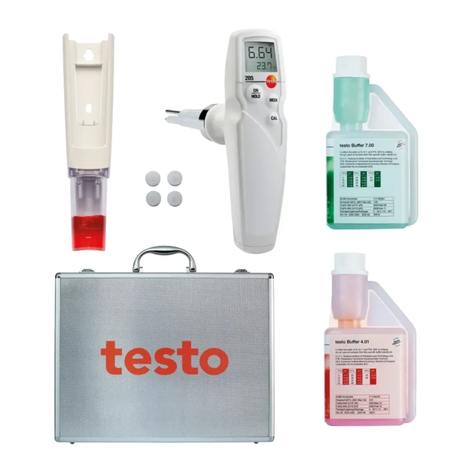 Bộ thiết bị đo pH/nhiệt độ thực phẩm- testo 205 starter set