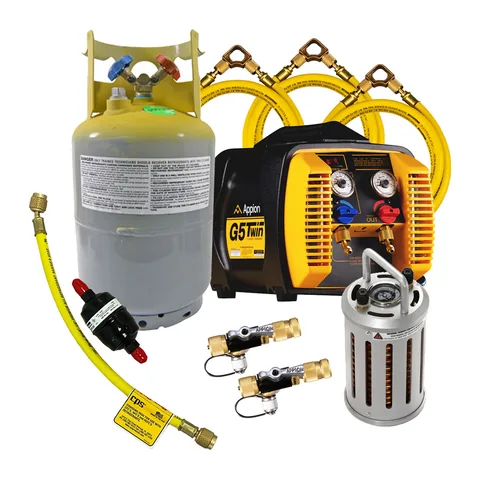 Bộ thu hồi gas nhanh Appion cấp trung: máy thu hồi G5 Twin, bộ làm lạnh gas MT69 và phụ kiện