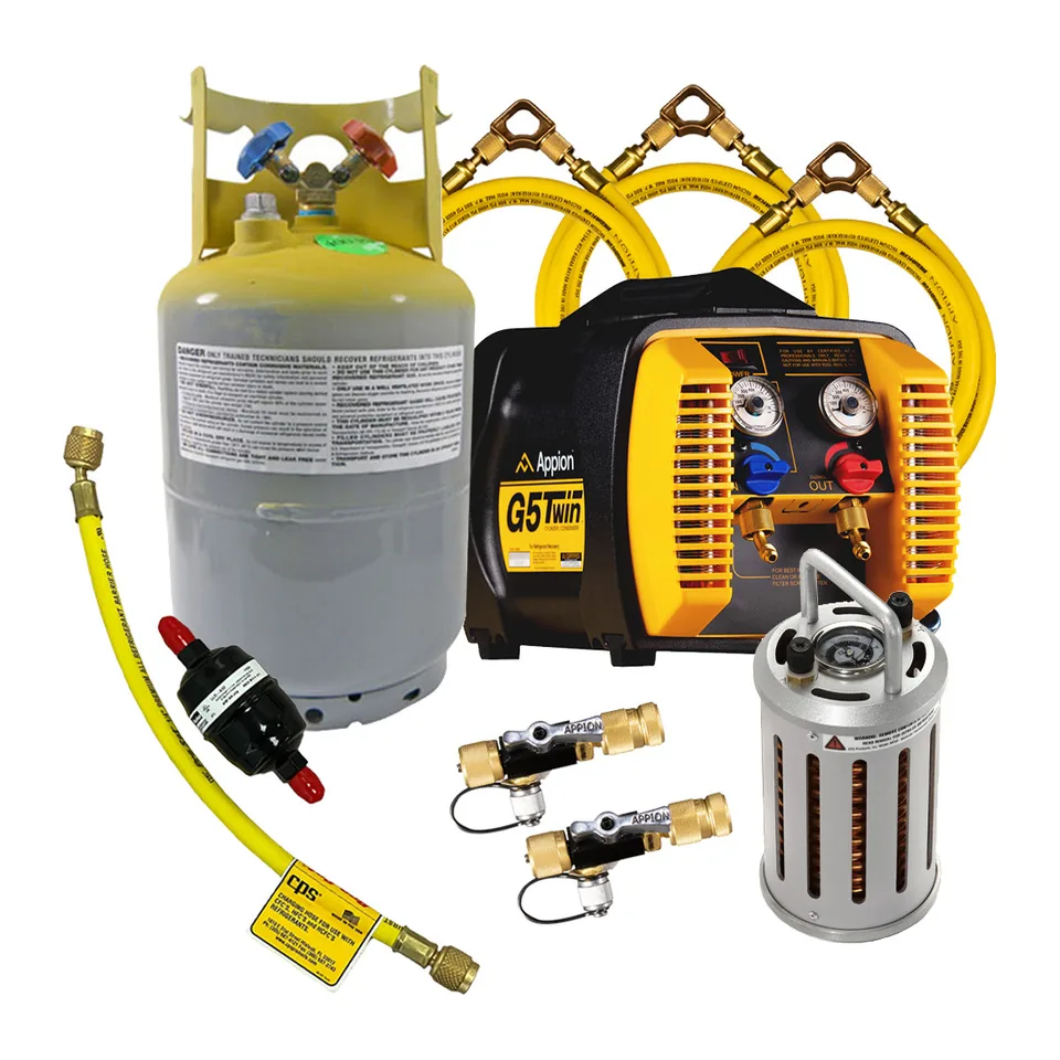 Bộ thu hồi gas nhanh Appion cấp trung: máy thu hồi G5 Twin, bộ làm lạnh gas MT69 và phụ kiện