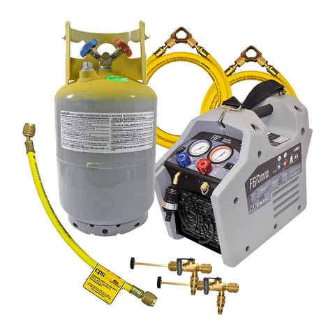 Bộ thu hồi gas nhanh JB Industries cấp cơ bản gồm máy thu hồi F6-DP và phụ kiện