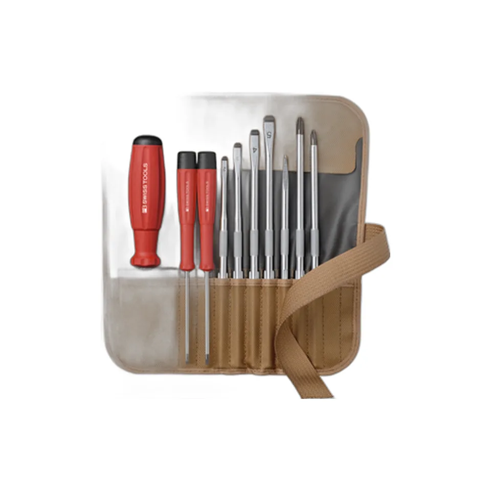 Bộ Tô Vít 10 Chi Tiết Trong Túi Cuộn Màu Nắng Vàng PB Swiss Tools 8218.TO