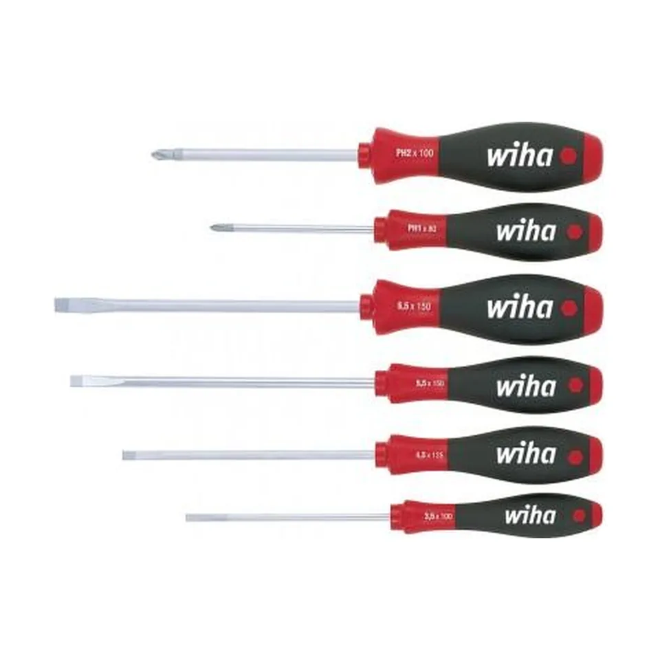 Bộ tua vít Wiha 07152 SoftFinish 6 cây đầu dẹt và Phillips