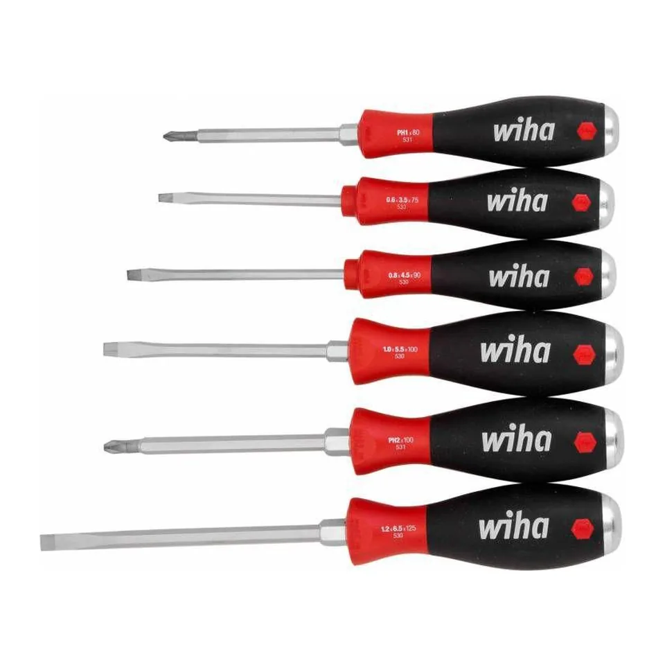 Bộ tua vít đóng Wiha 21250 SoftFinish 6 chi tiết, đầu dẹt và PH