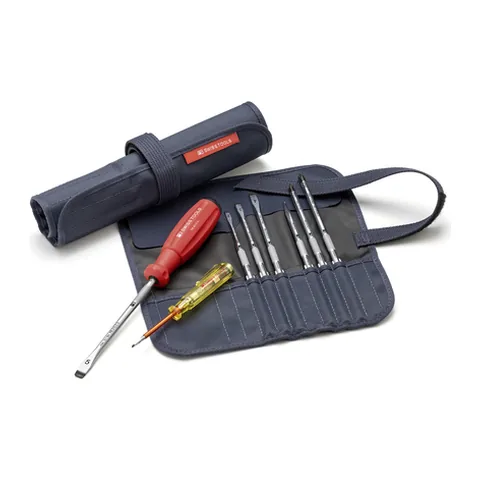 Bộ Tua Vít PB SwissTools 9 Chi Tiết PB 8218.GY V01 Trong Túi Cuộn Màu Xanh Đen