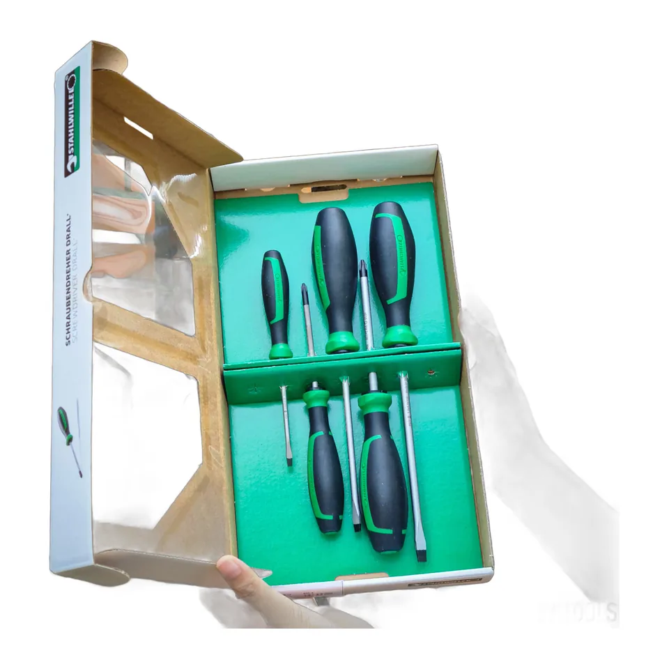 Bộ Tua Vít Stahlwille 4687 Chất Thép Chrome Alloy Gồm 2 Cây Mũi PH và 3 Cây Mũi Dẹp