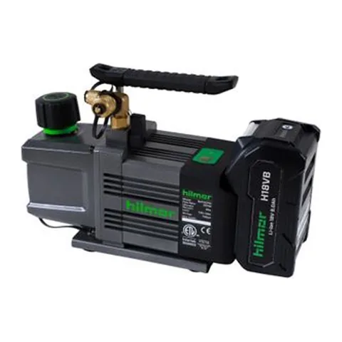 Bơm hút chân không chạy pin Hilmor BVP2CFM 2 CFM, tương thích A2L, kèm pin 9Ah 18V và sạc