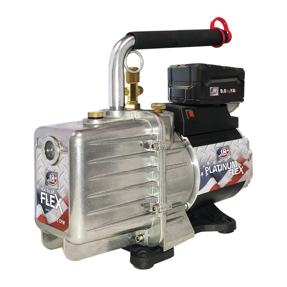Bơm hút chân không dùng pin hoặc điện AC JB Industries DV-142-FLEX PLATINUM FLEX 5 CFM kèm pin, sạc và 1 quart dầu