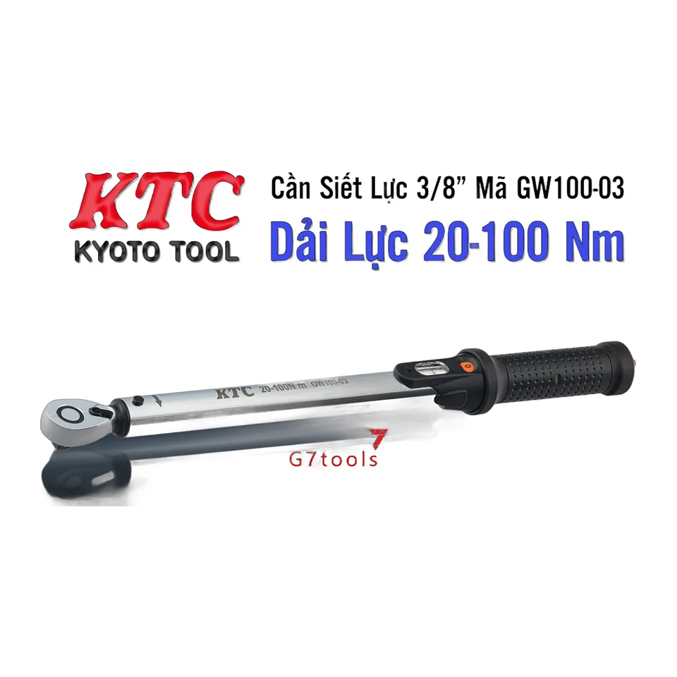 Cần Siết Lực KTC Cốt Siết 3/8" Mã Sản Phẩm GW100-03 Dải Lực 20-100Nm – Giải Pháp Chính Xác Từ Nhật Bản
