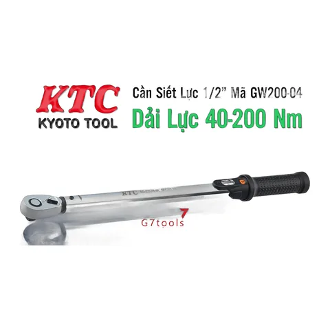 Cần Siết Lực KTC Cốt Siết 1/2" Mã Sản Phẩm GW200-04 Dải Lực 40-200Nm – Giải Pháp Chính Xác Từ Nhật Bản