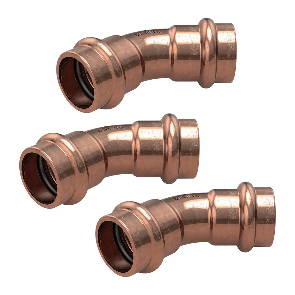Co 45° ép ống đồng Conex Bänninger MaxiPro 5/8", gói 3 cái