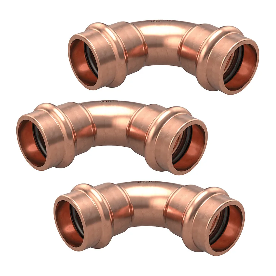 Co 90° ép ống đồng Conex Bänninger MaxiPro 3/4", gói 3 cái