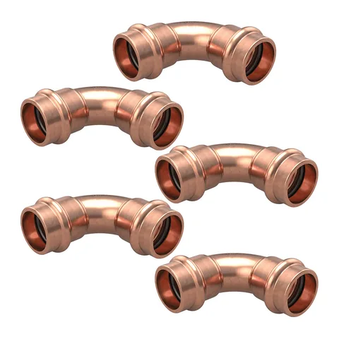 Co 90° ép ống đồng Conex Bänninger MaxiPro 3/8", gói 5 cái